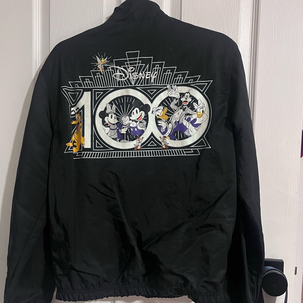 Disney 100 platinum black nylon windbreaker